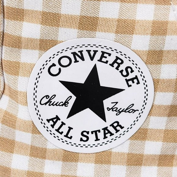 Converse Run Star Hi Platform Shoes Women's  Beige White Plaid Canvas A05999C - Picture 6 of 8